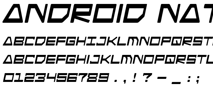 Android Nation Italic font